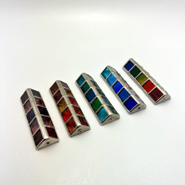 Ombre Stained Glass Panel Mezuzah 9 cm