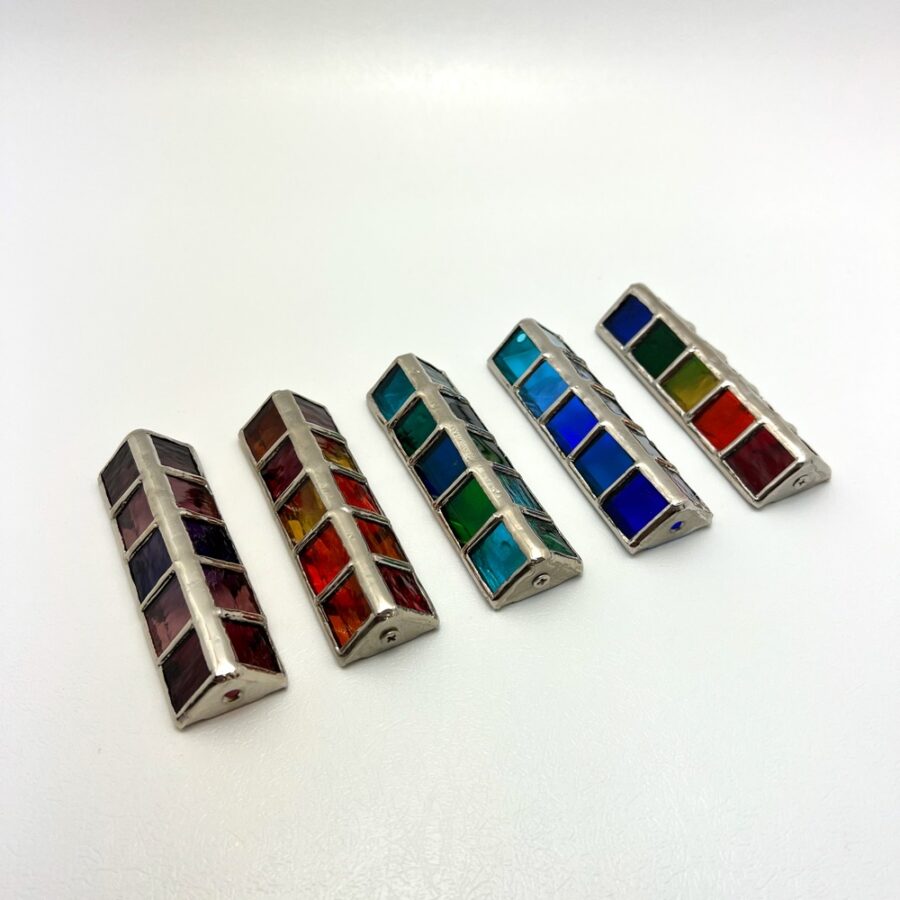 Ombre Stained Glass Panel Mezuzah 9 cm