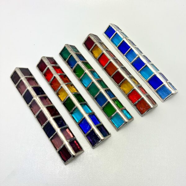 Ombre Stained Glass Panel Mezuzah 16 cm