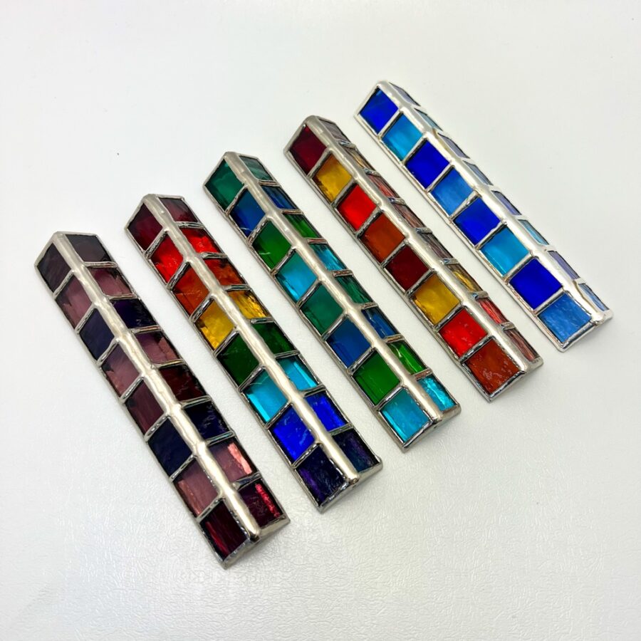 Ombre Stained Glass Panel Mezuzah 16 cm