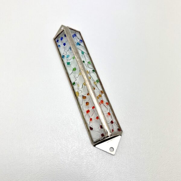 Personalized Glass Fragment Wedding Mezuzah