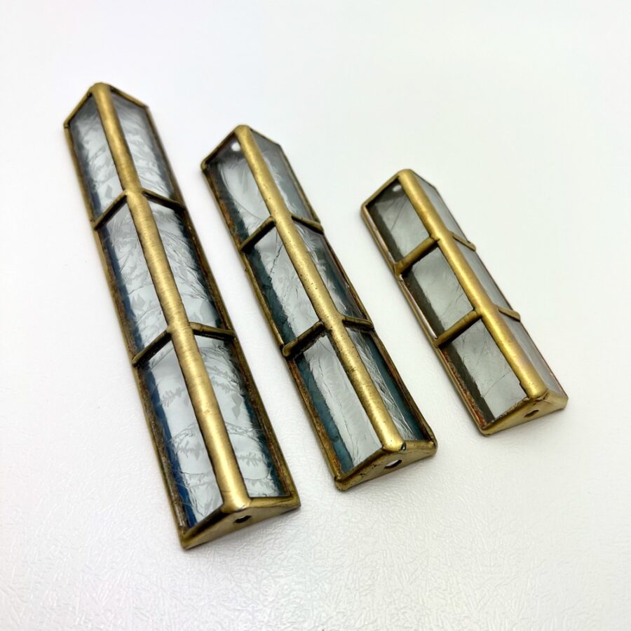 Vintage frosted glass mezuzah
